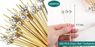 Disco Ball Cocktail Picks: 200 Bamboo Food Skewers
