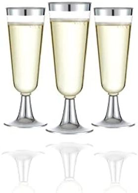 Clear Disposable Champagne Flutes (24-pack) for Weddings & Parties
