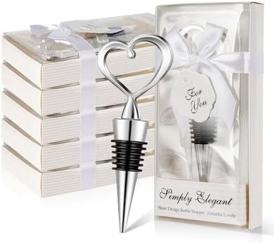 Heart Wine Stoppers: Wedding & Bridal Shower Favors
