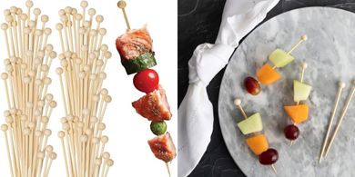 Eco-friendly Wooden Ball Picks (100): Sustainable skewers for parties & dining
