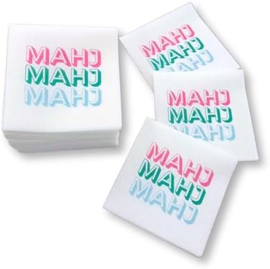 Luxury Mahjong Cocktail Napkins (50-pack, linen-feel, eco-friendly)
