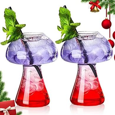 Mushroom Wine Glasses (Set of 2, 250ml) for Parties