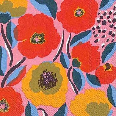 Marimekko Rosarium Rose Cocktail Napkins (20, 5x5")
