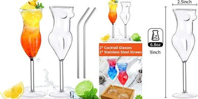 SuproBarware Martini/Whiskey Glasses (6.8oz, Set of 2)
