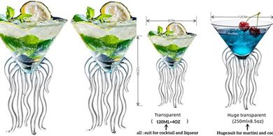 Octopus Martini Glasses: Creative Cocktail Drinkware (2)