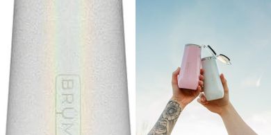 BrüMate Glitter White Insulated Champagne Flute