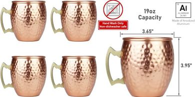 Handcrafted Arora Moscow Mule Copper Mugs (Set of 4, 19oz)
