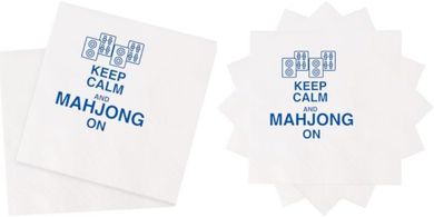 Keep Calm & Mahjong On: 50 Disposable Cocktail Napkins

