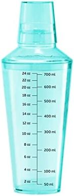 OGGI Clear Shaker: 24 oz Durable Plastic, Built-in Strainer