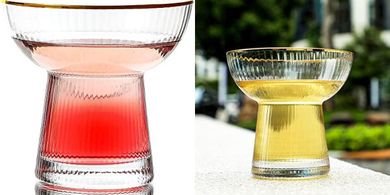 Elegant Gold-Rimmed Stemless Margarita Glasses (Set of 2)
