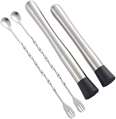 Stainless Steel Muddler & Spoon Set: Craft Delicious Cocktails
