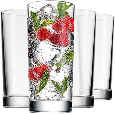 Godinger Italian Highball Glasses: 4-Piece 14oz Set