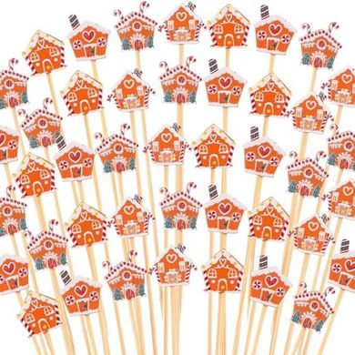 Hushee Christmas Gingerbread House Cocktail Picks (400 pc)