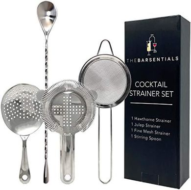 Professional Stainless Steel Cocktail Strainer Set with Spoons