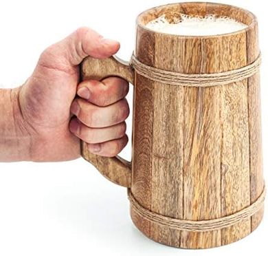 Handcrafted Norse Tradesman Ale Mug (32 oz) with Gift Sack