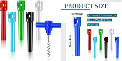 Patelai 6-Piece Travel Wine Opener Set (Multicolor)