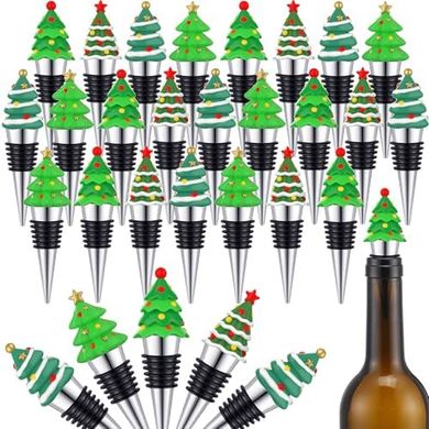 Cute Resin Christmas Tree Wine Bottle Stoppers: Holiday Party Favors