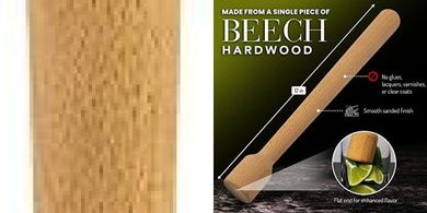 Hardwood Mojito Muddler: 12-inch Wood Bar Tool
