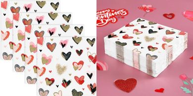 Colorful Heart Cocktail Napkins (50-pack) for Spring/Valentine