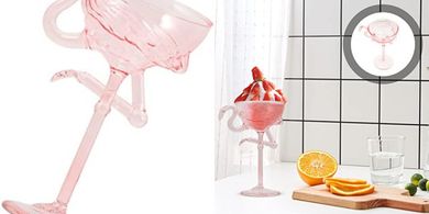 Flamingo Martini Goblet: Unique Wedding & Tropical Party Glass