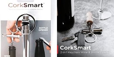 KeySmart CorkSmart: Dual Bottle & Wine Opener Keychain