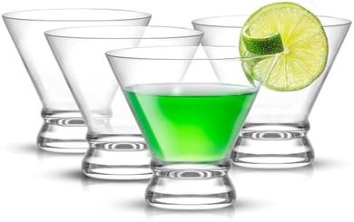 JoyJolt Afina Martini Glasses: 4-Piece, 8-oz Set