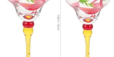 Hand-painted Flamingo Martini Glasses for Weddings & Parties