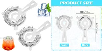 Stainless Steel Cocktail Strainer (2-pack) with Dense Springs