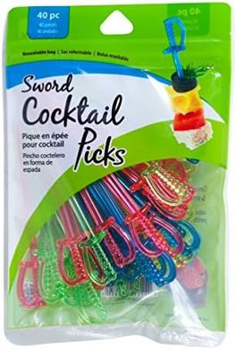 Jacent Multicolored Plastic Cocktail Swords (40-pack)