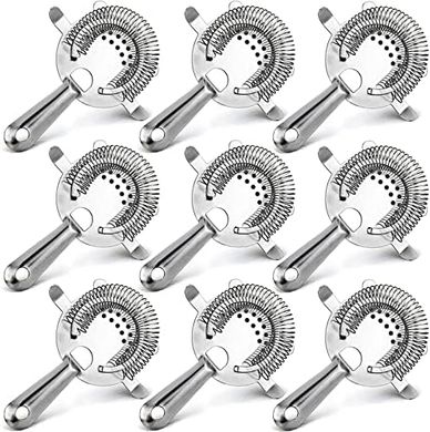 WUWEOT 9-Pack Stainless Steel Cocktail Strainers