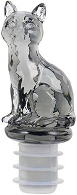 Hemoton Crystal Cat Wine Stopper (Grey Silicone)
