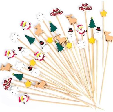 7-Style Bamboo Cocktail Picks (140 ct) for Appetizers & Drinks