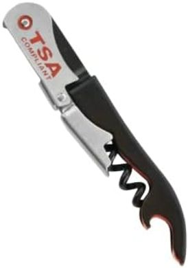 Black Stainless Steel Wine Key & Bottle Opener (TSA Compliant)
