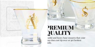 Personalized Iridescent Martini Glasses (8 oz)
