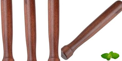 Wooden Muddler Set: 3 Hardwood Mojito Muddlers (8-inch)