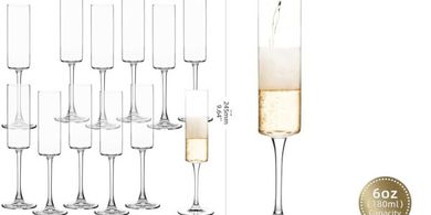 Elegant UMEIED Champagne Flutes (12-piece, 6oz) – Perfect Gift
