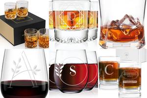 8 Personalized Monogrammed Cocktail Glasses
