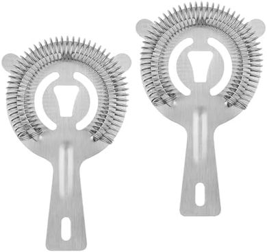 Tifanso Cocktail Strainers: 2 Stainless Steel Strainers with Spring
