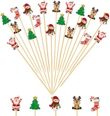 Christmas Cocktail Picks: Bamboo Toothpicks for Parties (240 ct)
