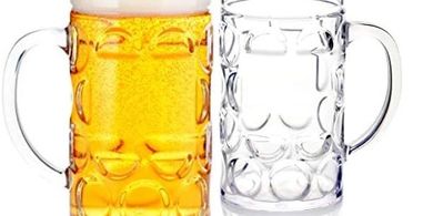 Reusable 32oz Clear Plastic Beer Mug (Dishwasher Safe, Made in USA)