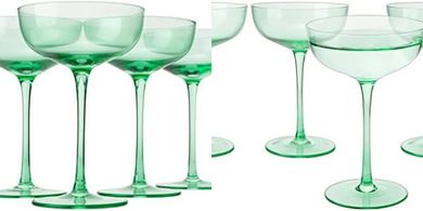 Colorful Coupe Wine Glasses (Set of 4, 7oz)

