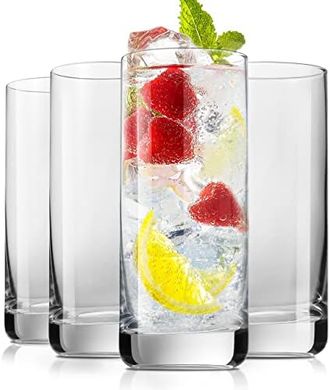 Lead-free crystal highball glasses (set of 4, 13oz)