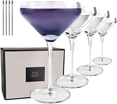 Remy Coupe Crystal Martini Glasses (Set of 4, 8oz)