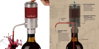 NutriChef Automatic Wine Dispenser & Aerator with Decanter Spout