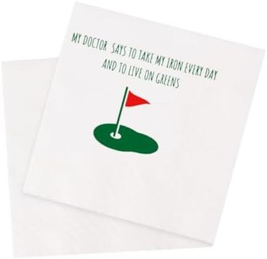 Funny Golf Ball Cocktail Napkins (50): Golfer