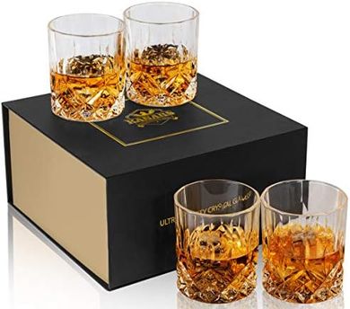 KANARS Old Fashioned Whiskey Glasses Gift Set (4, 10oz)