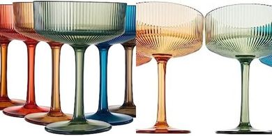 Vintage Art Deco Coupe Glasses (6-piece Set, 8oz, Tritan)